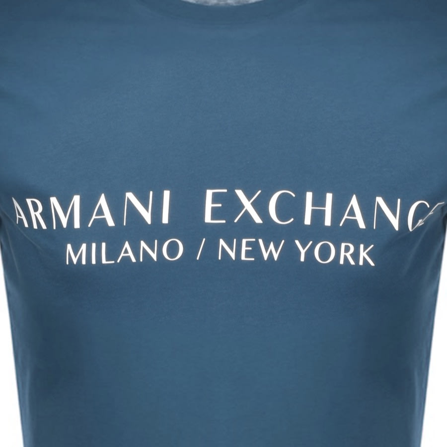 Alternative Image for ProductArmani Exchange Crew Neck Logo T Shirt Blue3